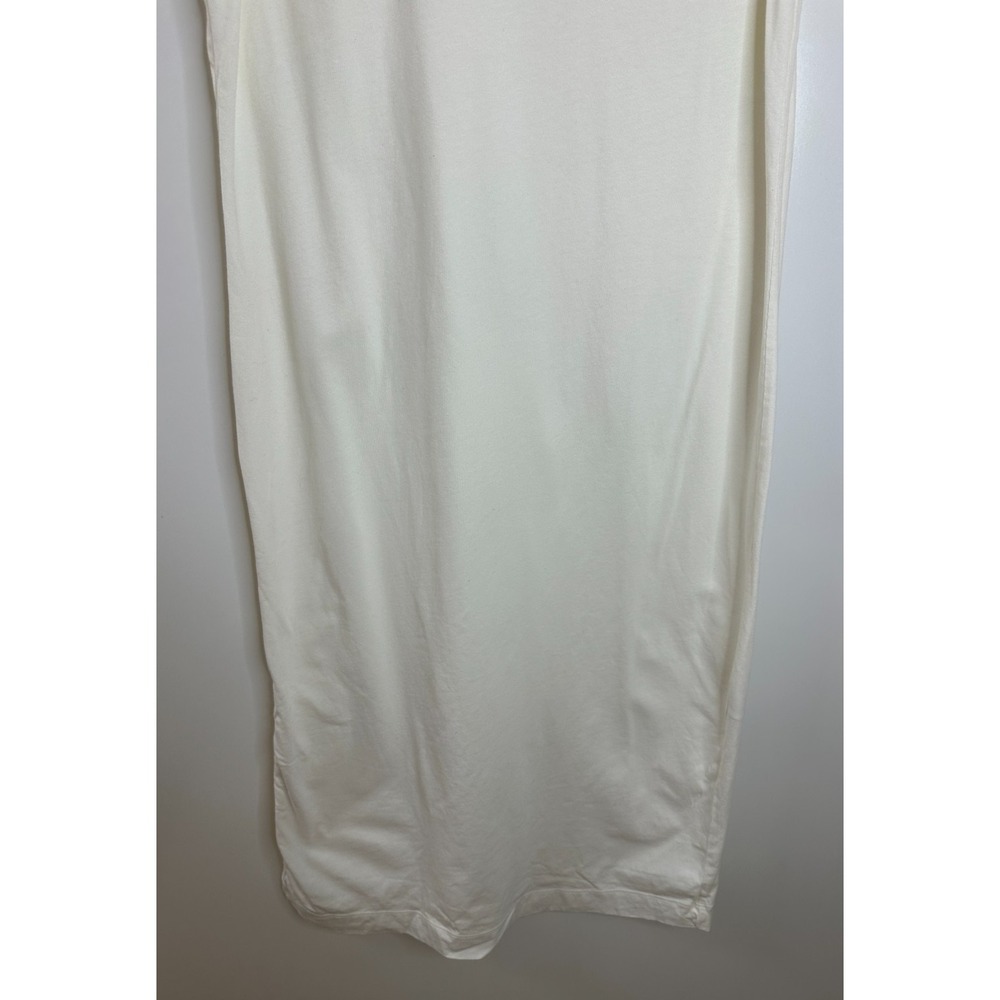 Everlane Organic Cotton Sleeveless Shirt Dress Cream Medium Side Slit Minimalist - Picture 4 of 12
